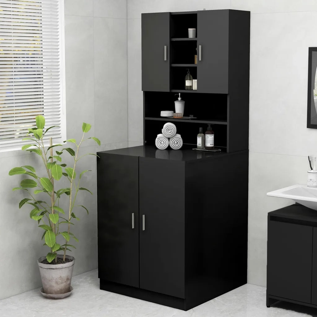 Mobile per Lavatrice Nero 70,5x25,5x90 cm CFW4075768