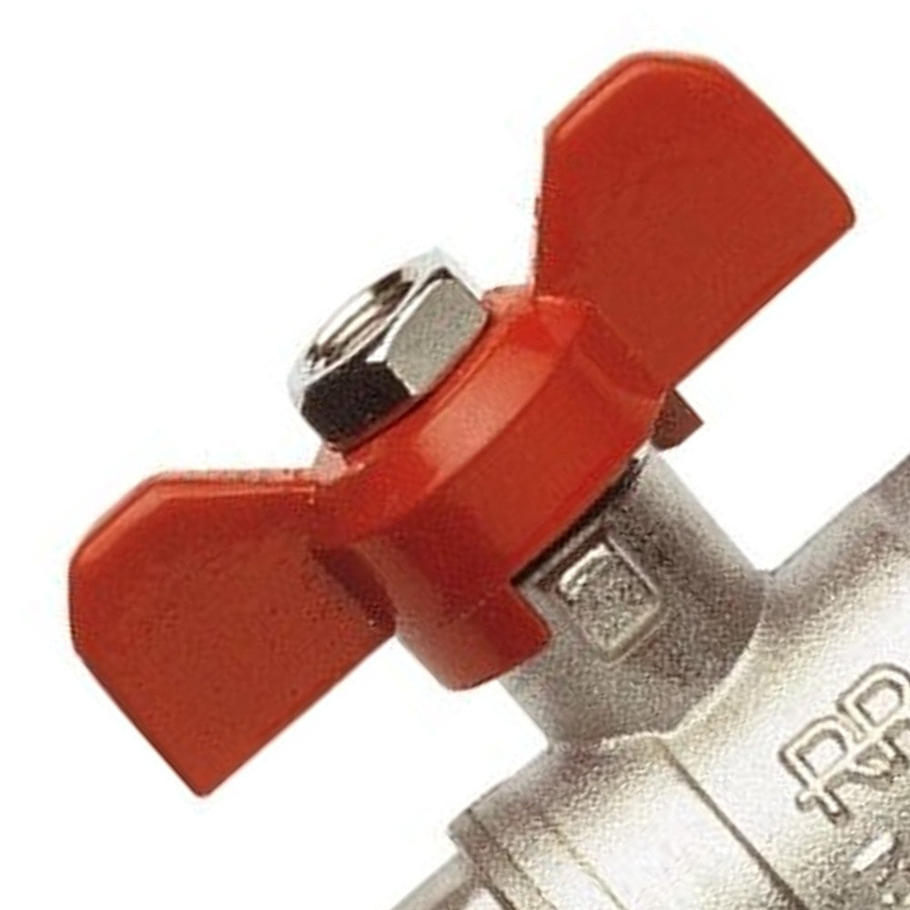 Valvola a sfera f.f. con maniglia a farfalla