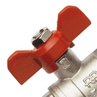 Valvola a sfera f.f. con maniglia a farfalla