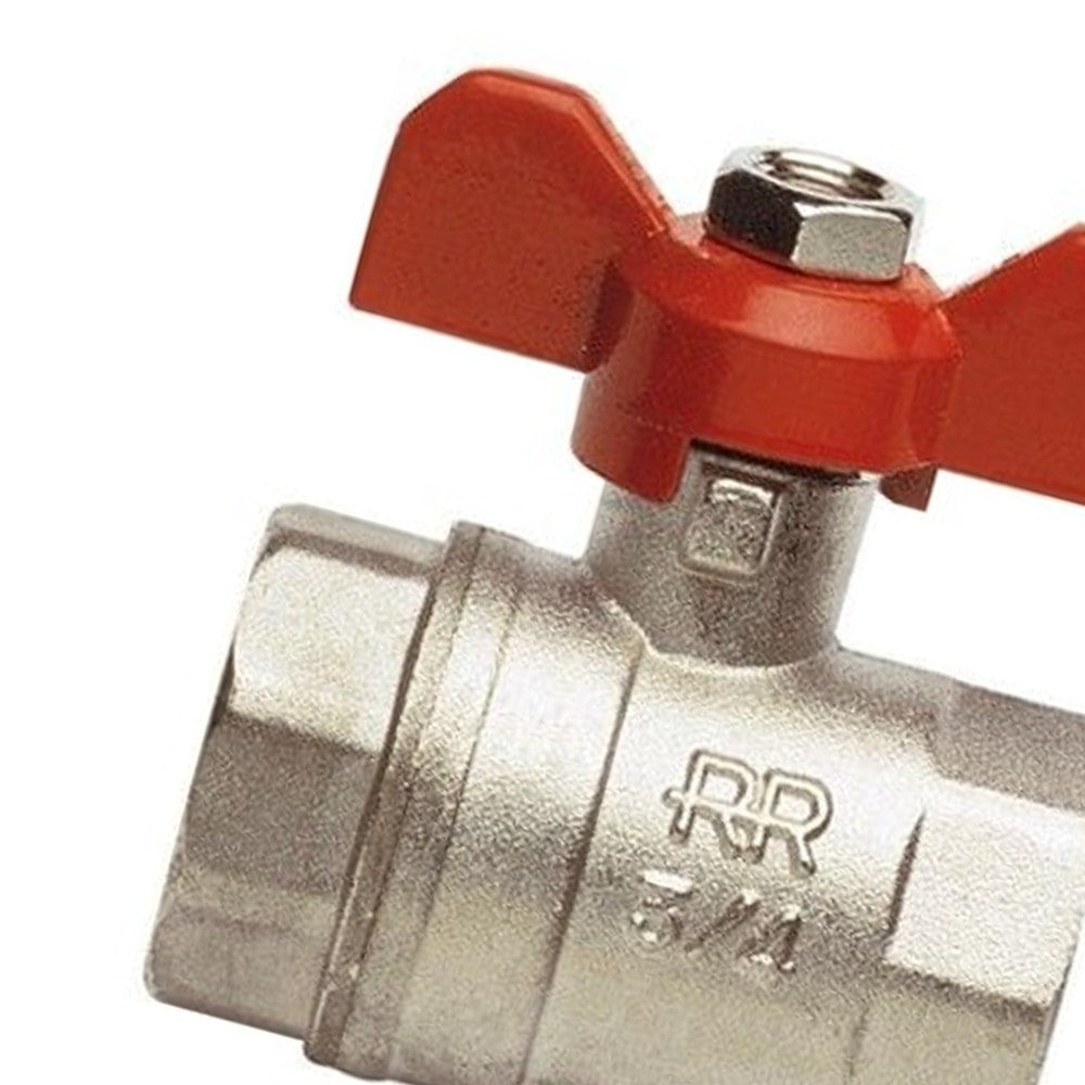 Valvola a sfera f.f. con maniglia a farfalla