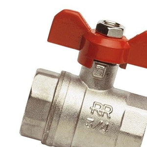 Valvola a sfera f.f. con maniglia a farfalla