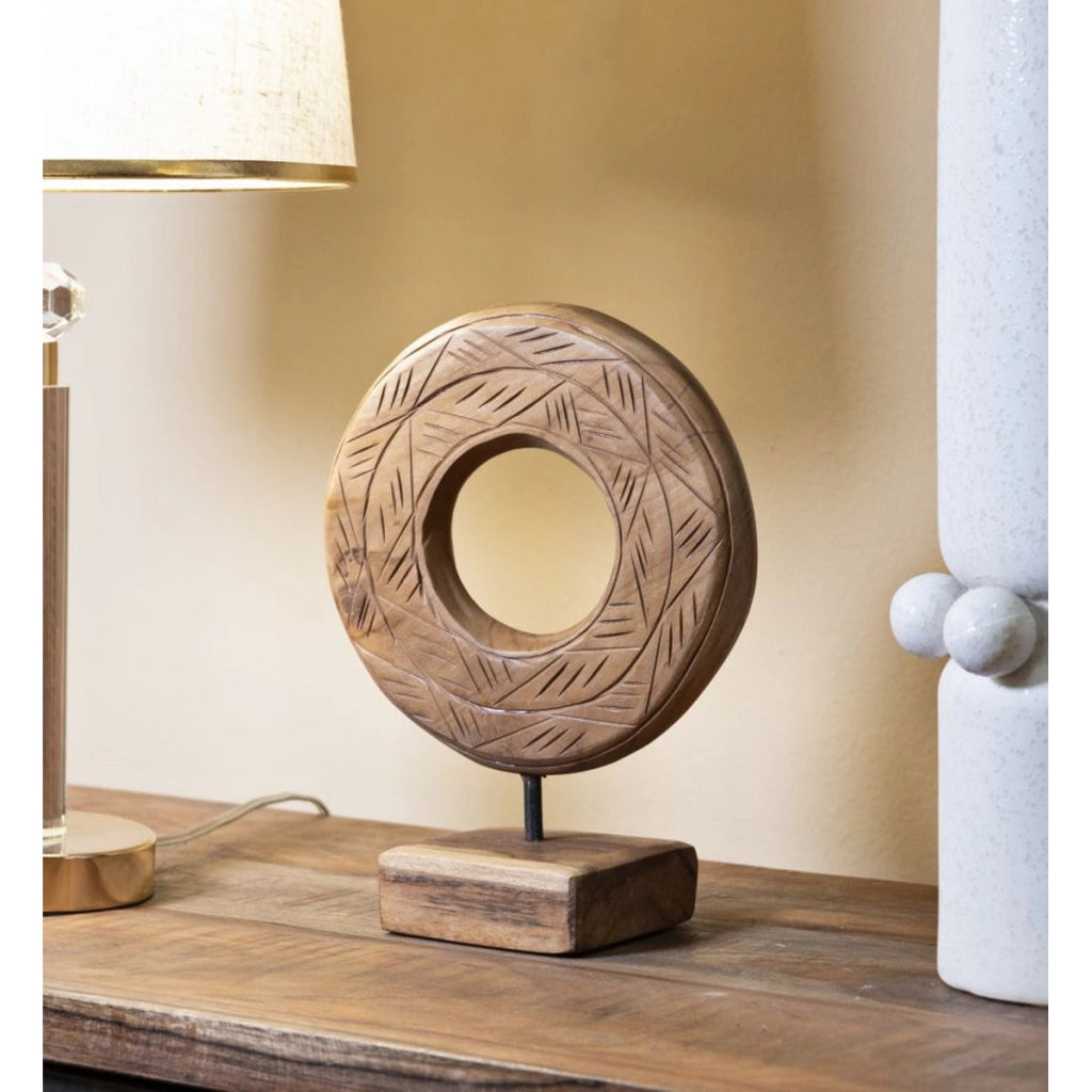 Scultura Cerchi 38, Marrone, Legno, 20x10x28 cm