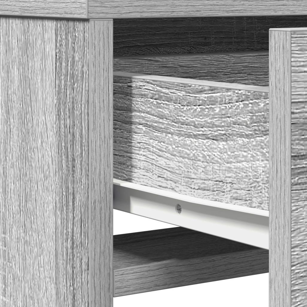 Toeletta  con luci LED Grigio Sonoma 50x41x135 cm