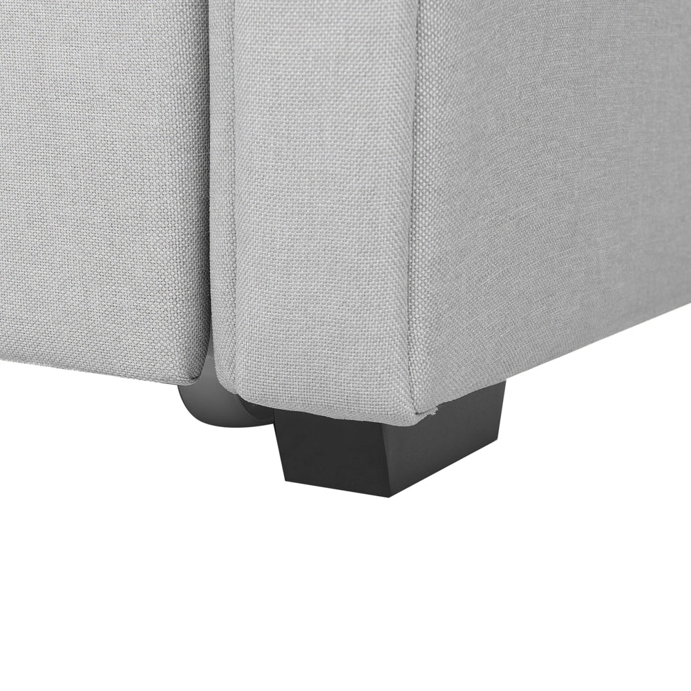 Divano Letto estraibile Rivestimento in tessuto grigio Small Single Size Guest Underbed