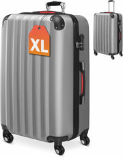 Valigia a Guscio Rigido XL Trolley Lucchetto 4 Ruote Bagaglio Manico Telescopico Alluminio