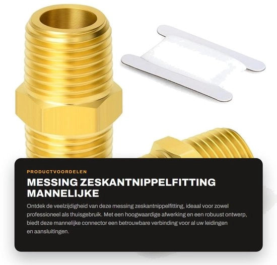 Fitting aereo 3/4" x 3/4" - Materiale: rame - Tipo di connessione: maschio/maschio - Tipo di testa: a 6 viti - Connessione - Qualità alta - Filo a viti liscio - Fitting di tubo