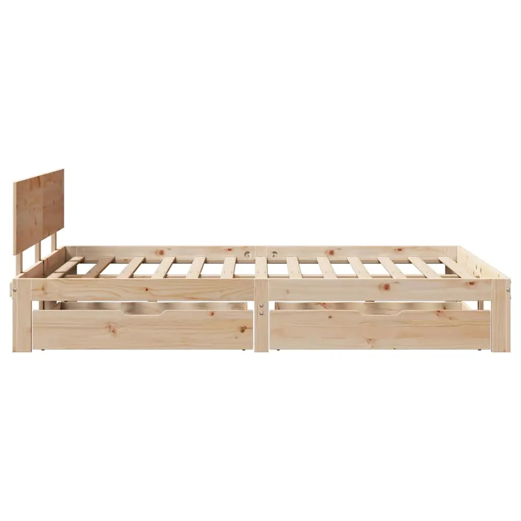 vidaXL Giroletto con Cassetti 120x190 cm in Legno Massello di Pino