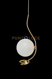 MILU'-O Sospensione 1 luce sferica satinata struttura oro senza base attacco G9 inclusa