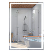 Specchio da bagno, specchio a parete con LED e interruttore touch, bianco