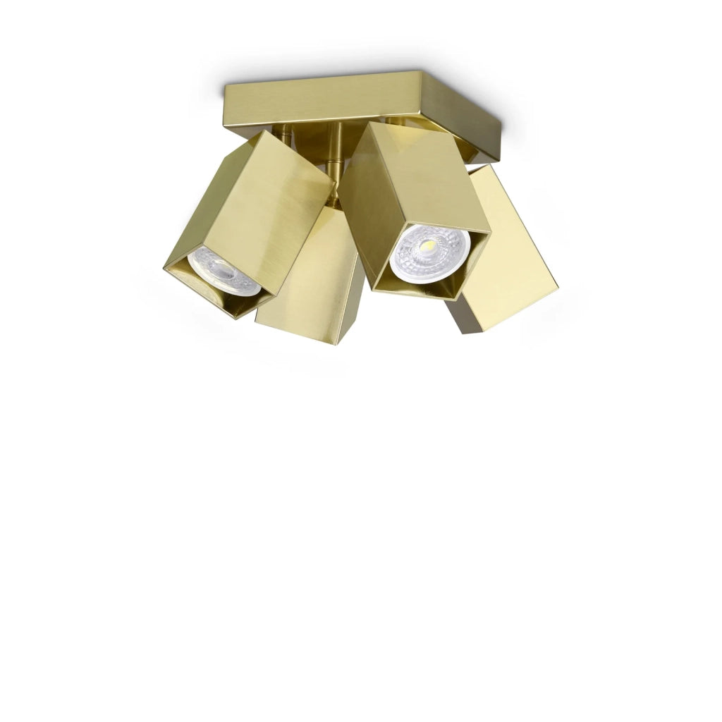 Plafoniera Dynamite 4 Luci Gu10 Ottone
