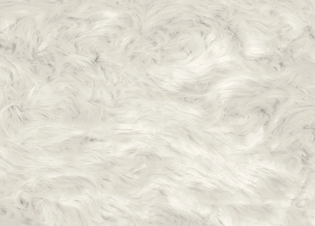 Tappeto Peloso In Pelliccia Ecologica Sagomato Modello Stoccolma Varie Misure - 130x150cm - Avorio