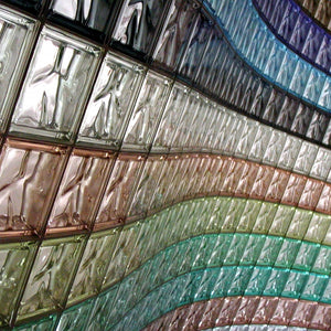 Vetromattone ondulato trasparente caraibi 190 x 190 x 80 mm confezione 6 pezzi