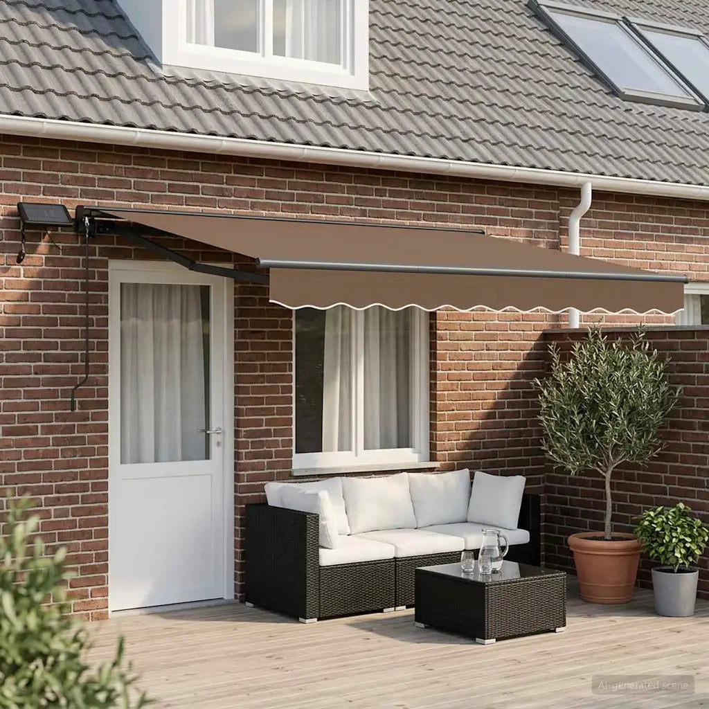 Cornice per Tenda Manuale con LED Tortora 4,5 × 3,5 m 3426302