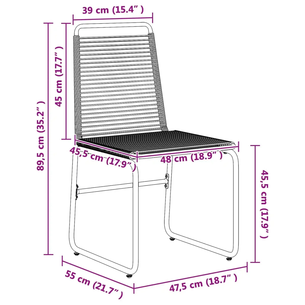 Sedie da giardino 2 pcs Nero 48 x 55 x 89,5 cm Rattan