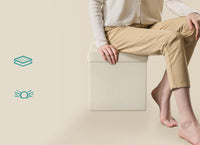 Valora PUFA LSF028W01 Pouf Organizer Bianco Crema MDF Storage