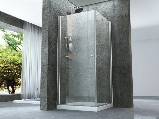 Box doccia in Cristallo 8 mm 2 porte Battenti Trasparente - Misura: 80x90 xh195 