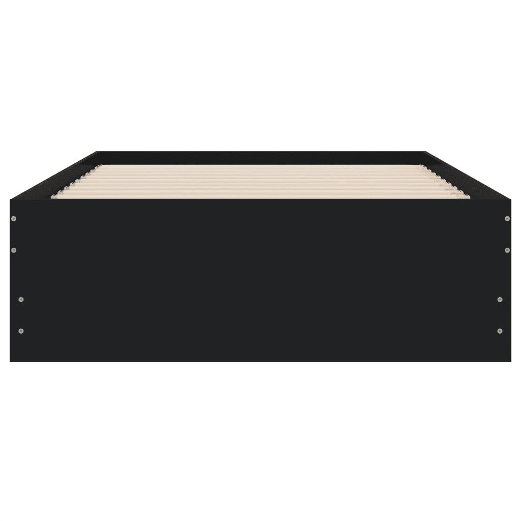 Giroletto con Cassetti Nero 100x200 cm in Legno Multistrato