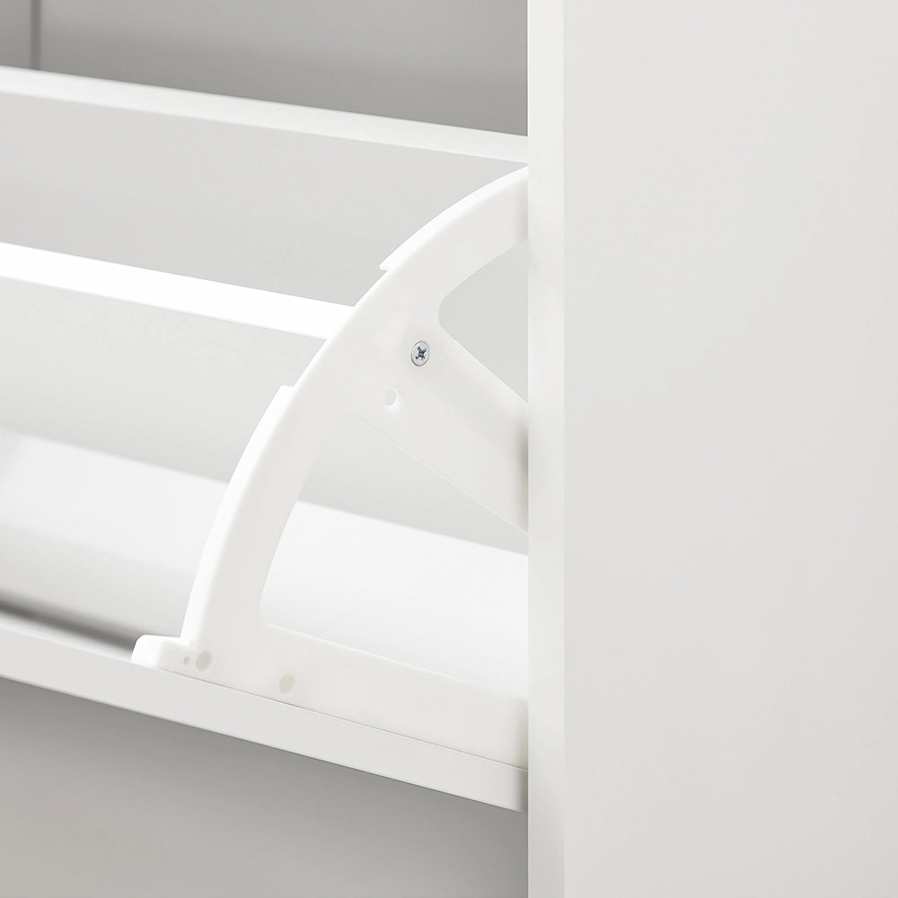SoBuy Scarpiera Panca Ingresso Salvaspazio Panca Contenitore con Cuscino Imbottito e Struttura in MDF e Ferro, Carico Fino a 250kg, Design Nordic, Bianco e Grigio, 105x24x52 cm, FSR151-L-W