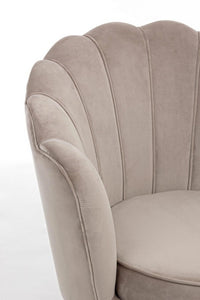 Poltrona Giliola in Velluto Grigio Elegante Classica Shabby Chic Sedia Salotto