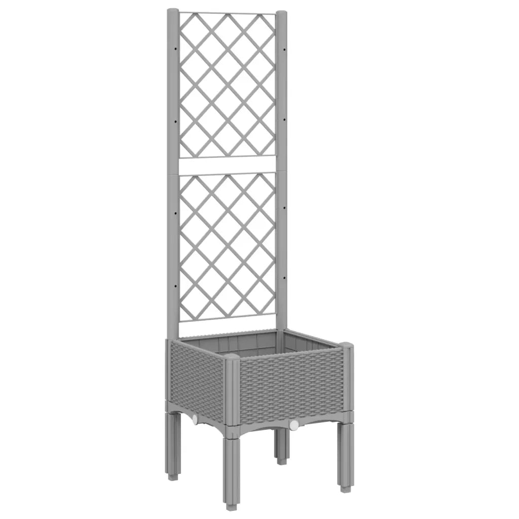 Fioriera da Giardino con Graticcio Grigio Chiaro 40x40x142cm PPcod mxl 91662