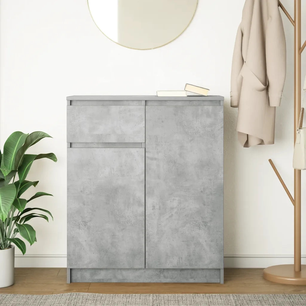 Credenza con Cassetto Grigio Cemento 71x35x84 cm in Truciolato 861592
