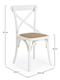Sedia in Legno Bianca Country Chic Soggiorno Mobili Arredo Shabby Cross Bizzotto