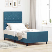 Letto a molle con testiera Blu Scuro 90 x 200 cm Velluto 3344853