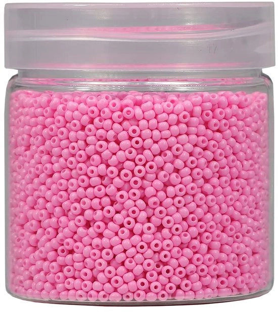 Raccordi in acciaio inossidabile da 2mm, rotondi, 10000 pezzi/110 gram in scatola, 12/0 kralen in vetro rosso piccole per la realizzazione di gioielli orecchini bracciali collane (rosa)