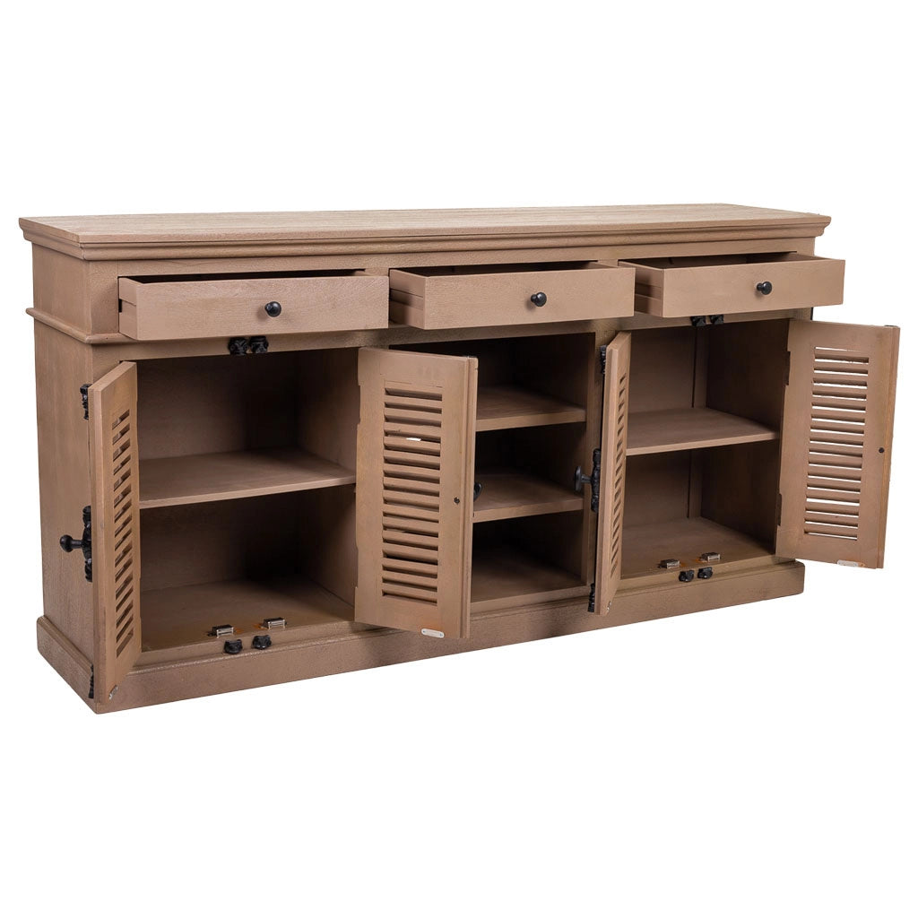 Credenza in legno e metallo marrone 173x41x89h
