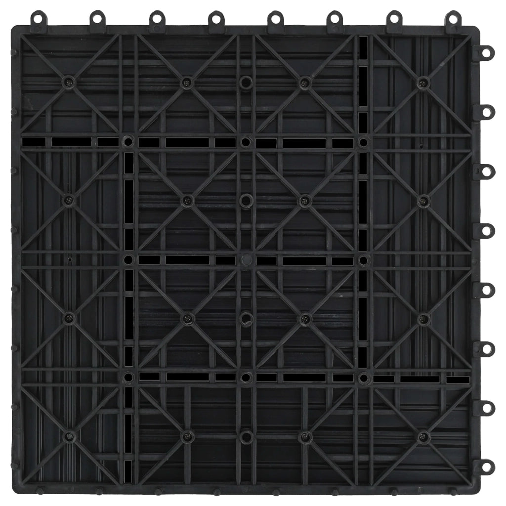 Piastrella per Decking 11 pz Nero 30 x 30 cm WPC CFW3145777