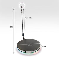 Piattaforma Fotografica Rotante con Batteria 24V Luce ad Anello Bastone Selfie