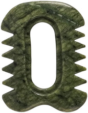 Strumento di massaggio per la testa a mano - Jade - Tool di massaggio per il viso - Trattamento capillare - Progettazione ergonomico - 10,2 x 7,8 cm - Strumento di massaggio