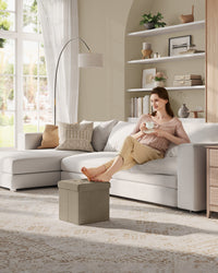 Valora PUFA Organizer portaoggetti in MDF color cammello per camera da letto