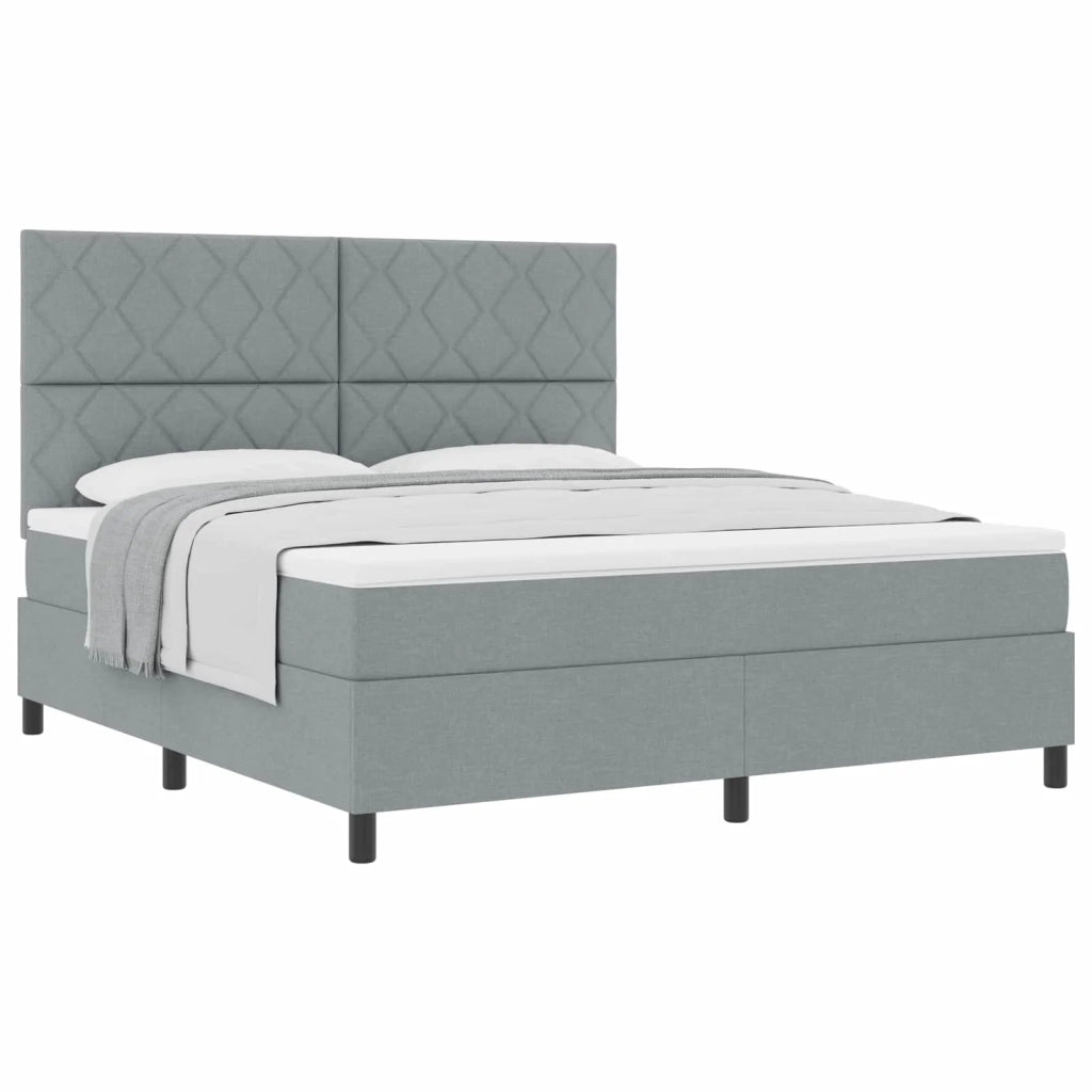Letto a molle con testiera Grigio chiaro 180 x 200 cm Tessuto 3339483