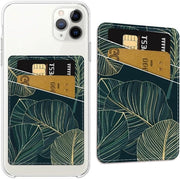 Portamonete in Pelle per Telefono Mobile con Doppio Taschino Adesivo per Pannello Posteriore Compatibile con Dames, Verde, 95 x