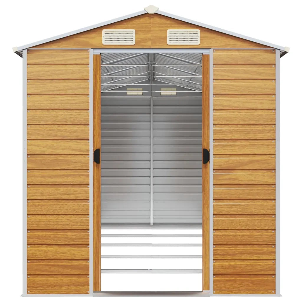Capanno Giardino Marrone Chiaro 191x470x198cm Acciaio Zincato 3188279