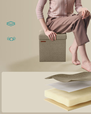 Valora PUFA Organizer portaoggetti in MDF color cammello per camera da letto