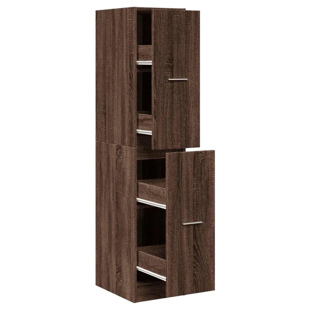 Armadietto da Farmacia Rovere Marrone 30x41x144,5 cm Truciolato