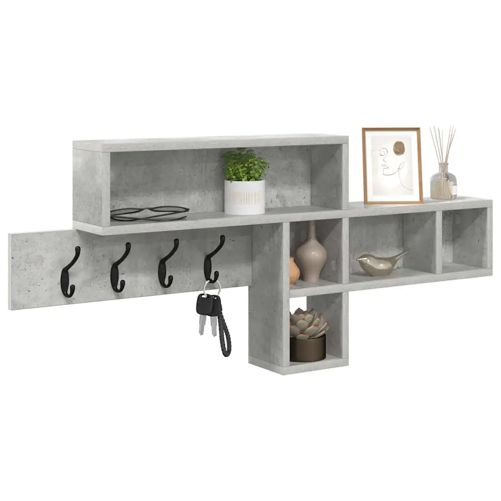 Appendiabiti a muro Grigio cemento 100 x 12 x 43,5 cm 874414