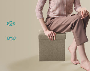 Valora PUFA Organizer portaoggetti in MDF color cammello per camera da letto