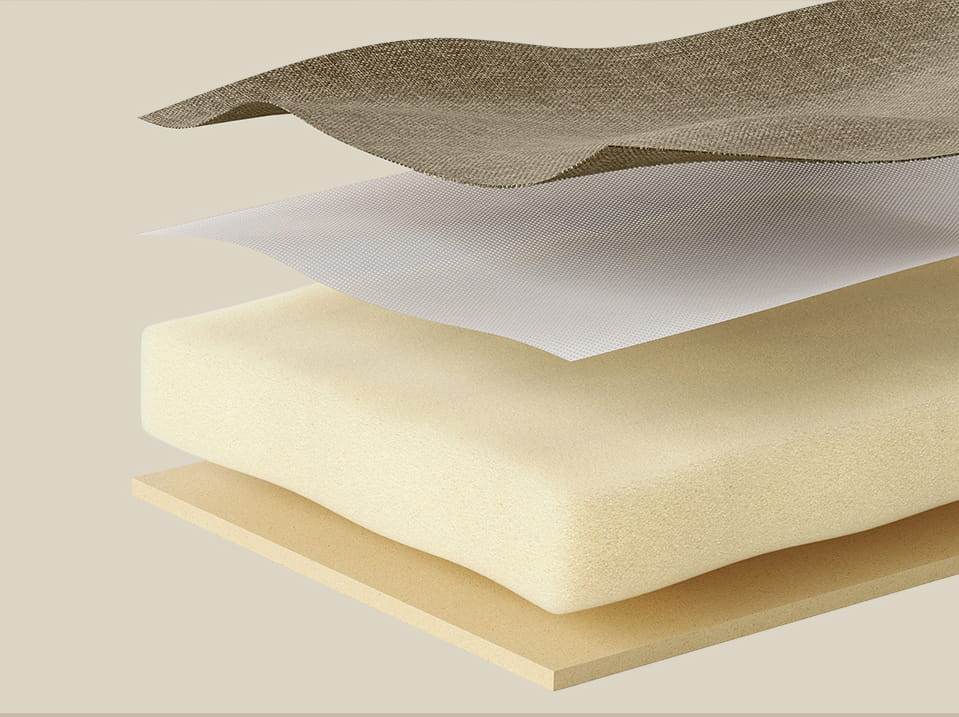 Valora PUFA Organizer portaoggetti in MDF color cammello per camera da letto