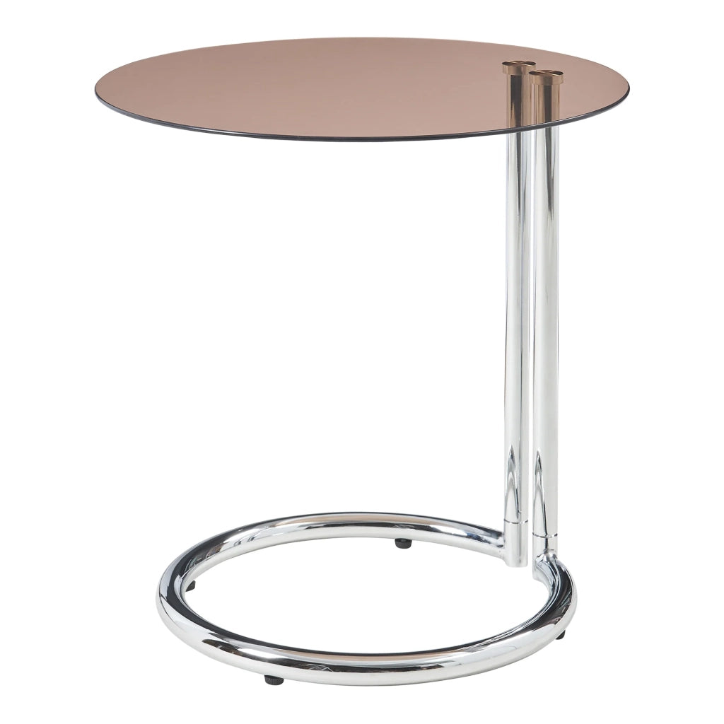 Tavolino laterale in vetro temperato 46 ​​x 45 cm vetro ambra finitura cromata 03_0010977