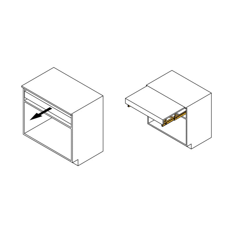 Guide per tavolo allungabile e sollevabile Oplà Folding+39, Alluminio, Champagne anodizzato