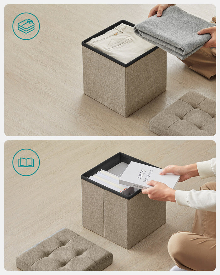 Valora PUFA Organizer portaoggetti in MDF color cammello per camera da letto