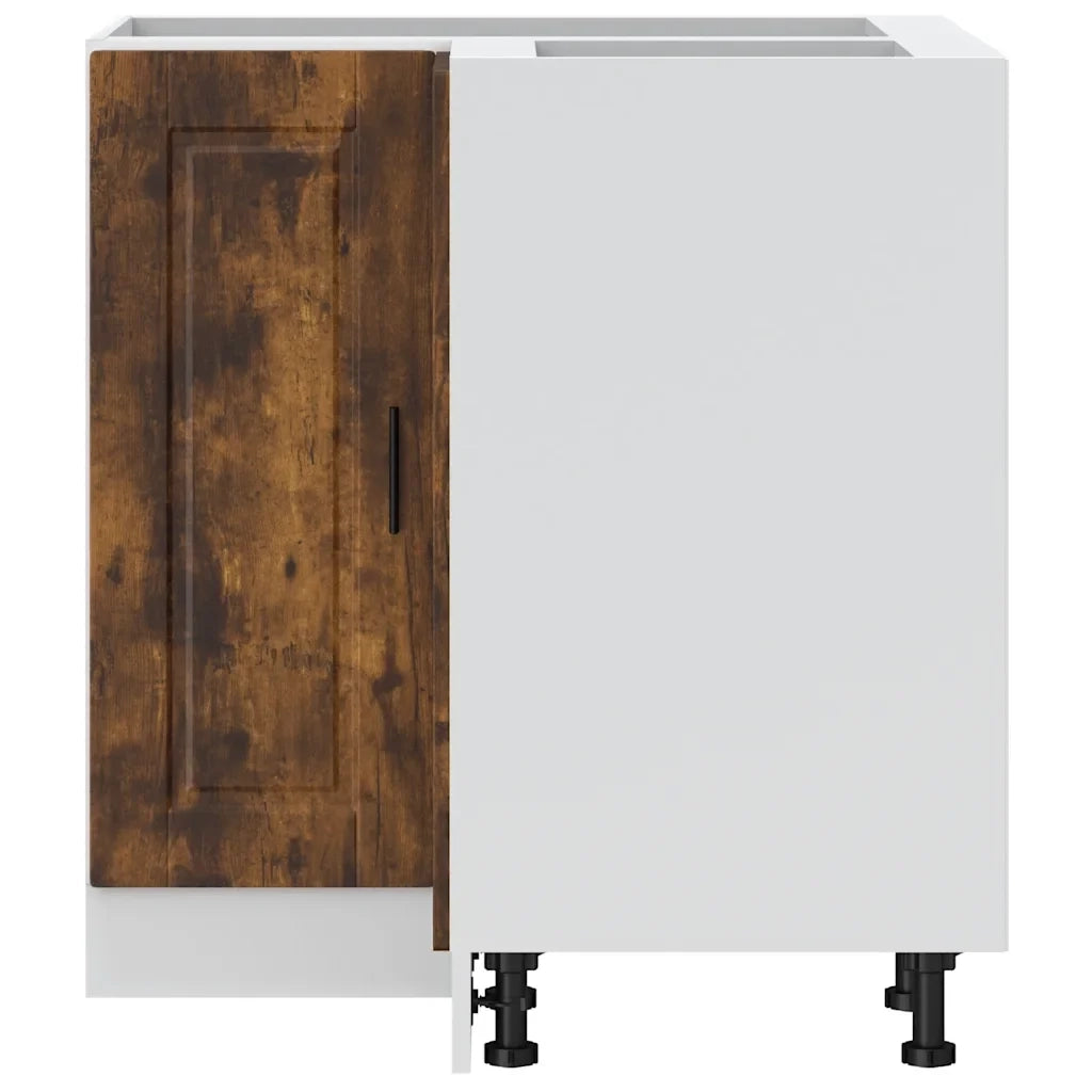 Armadio angolare da cucina moderno stoccaggio grande spazio 75,5 x 75,5 x 81,5 cm in legno ingegnerizzato rovere fumo 02_0050297