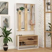 Toraji, Mobile da Ingresso 6 Paia, 90x36x180h cm Bianco