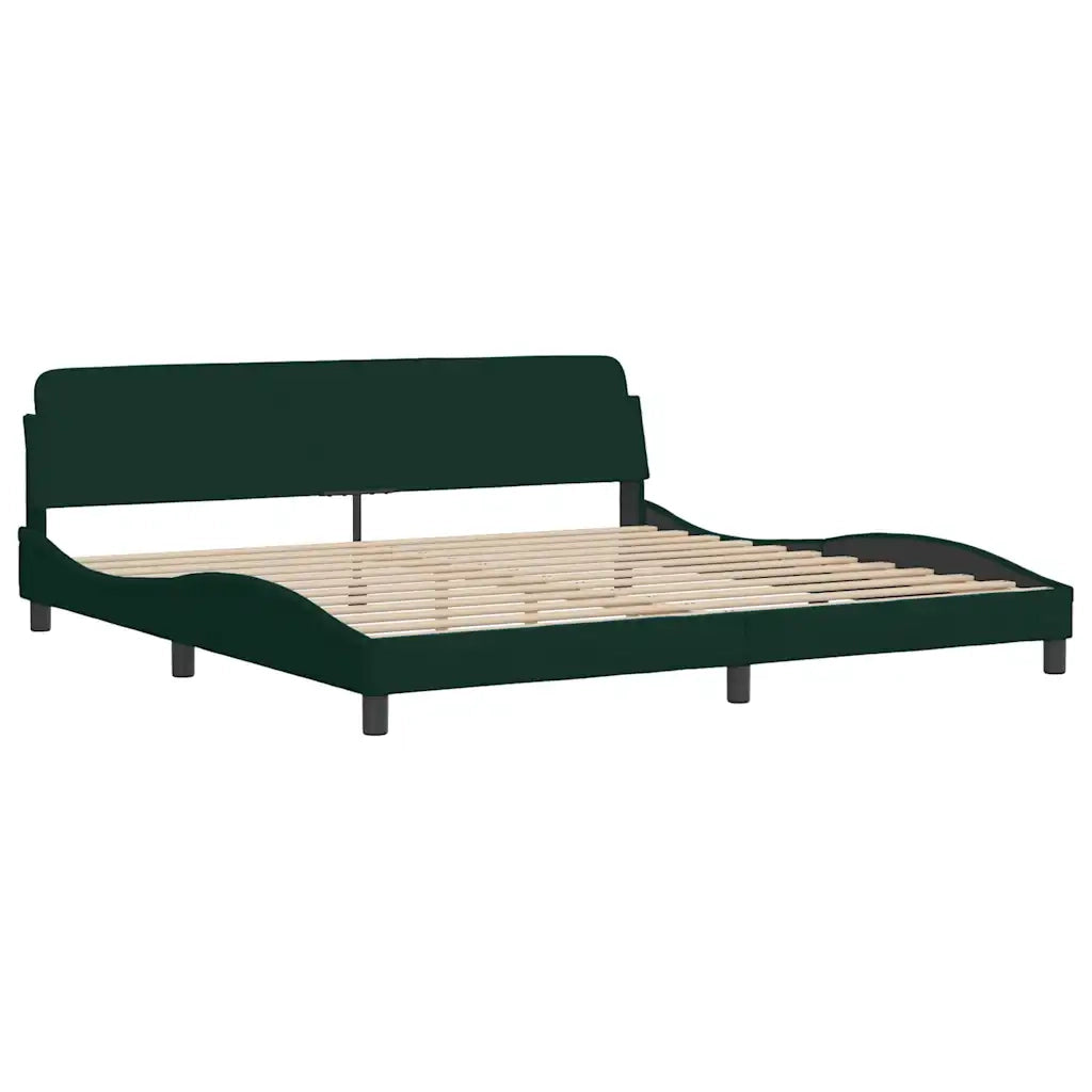 Letto con Materasso Hanko Verde Scuro 200x200 cm Velluto 3208619