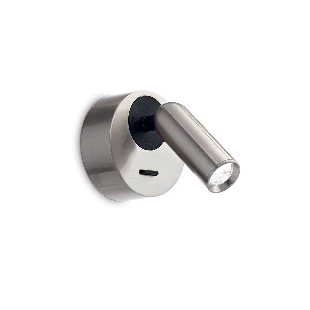 Applique Moderna Bean Round Metallo Cromo Led 3W 3000K Luce Calda