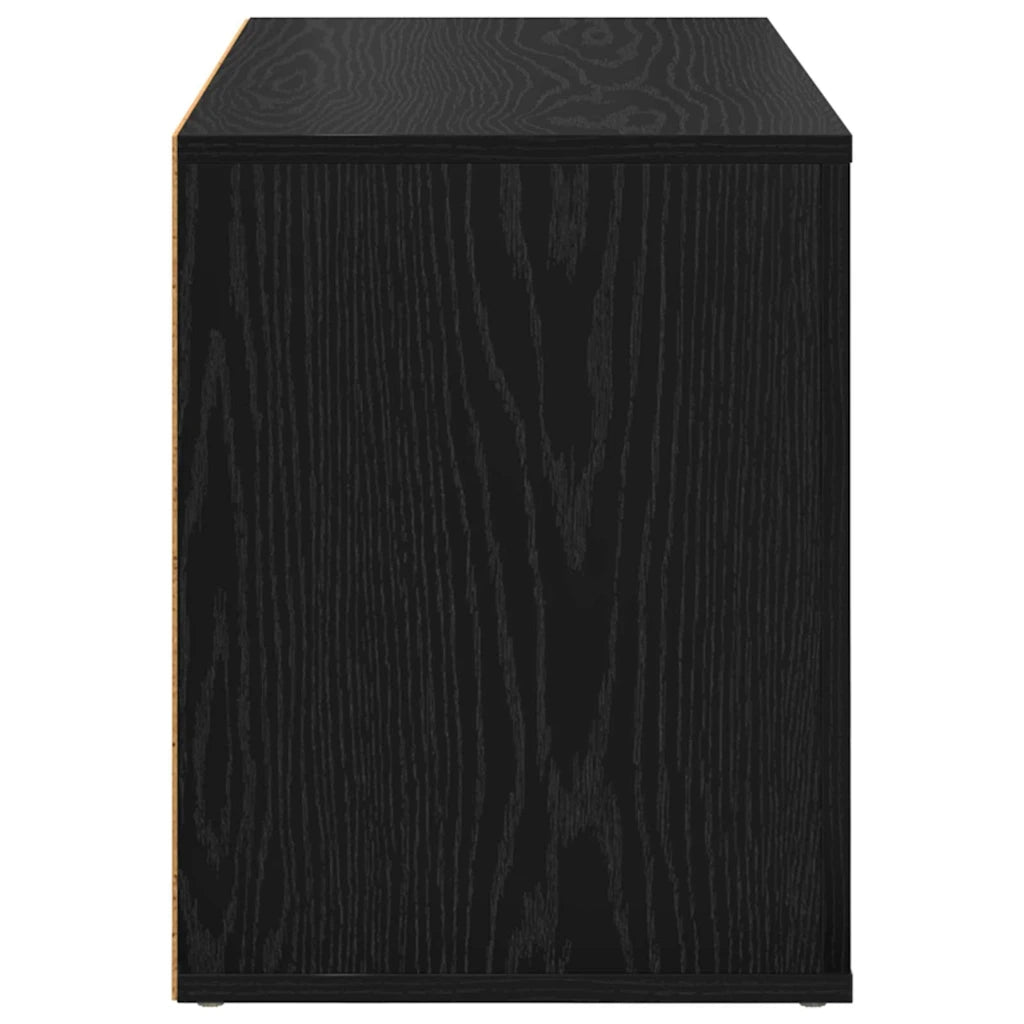 Scarpiera-Scaffale per scarpe Rovere nero 75 x 35 x 45 cm Legno multistrato