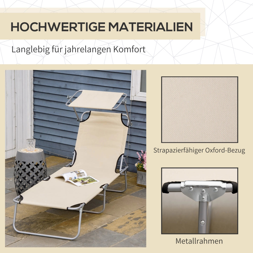 Sdraio a sbalzo con tetto pieghevole ¨C zephmum ¨C Beige 120 kg